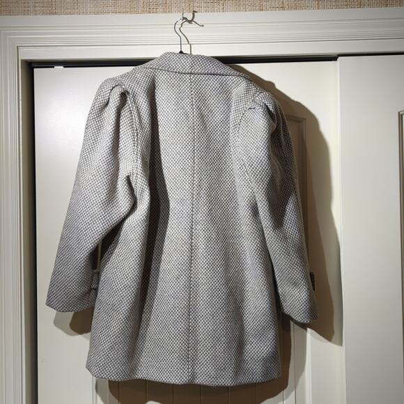 Spencer Douglas Vintage 80s Gray/Cream Tweed Wool Blend Car Coat Womens Sz 12 - Picture 5 of 14